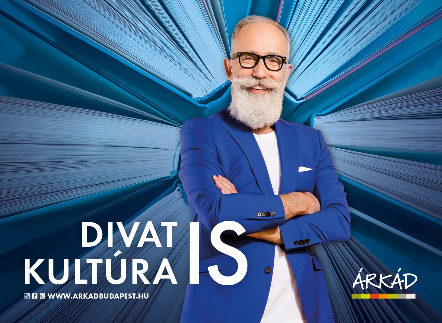 Fashion campaign poster, blue