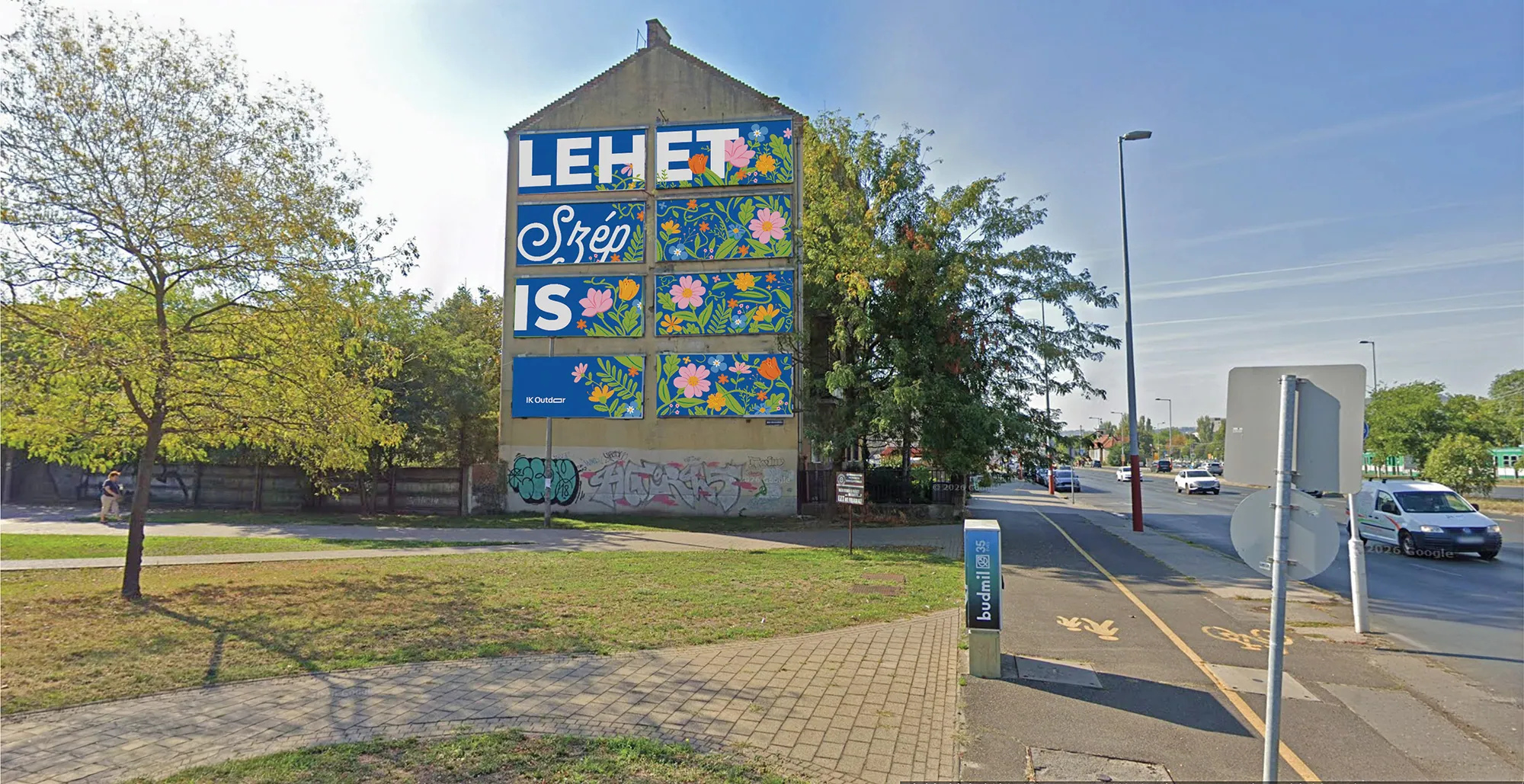 The chosen “Lehet szép is” design on the wall, visualisation