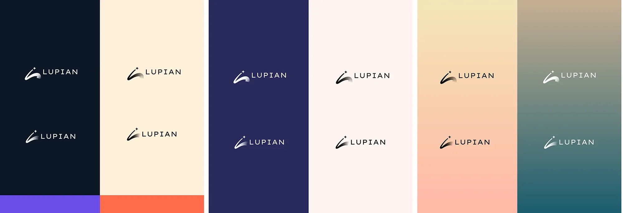 Lupian logo: Colour moods and tests