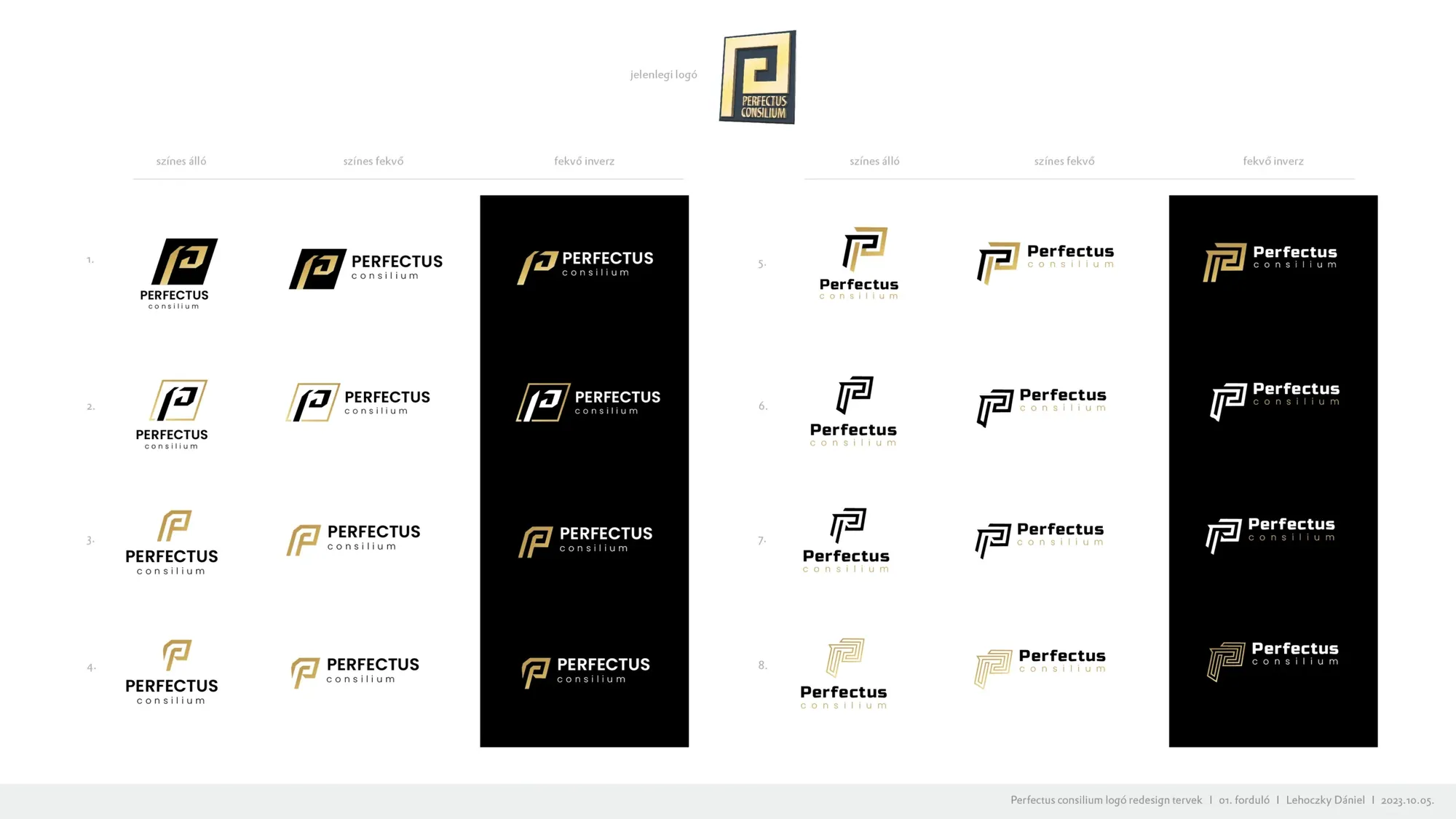Perfectus Consilium: Drafts and logo designs