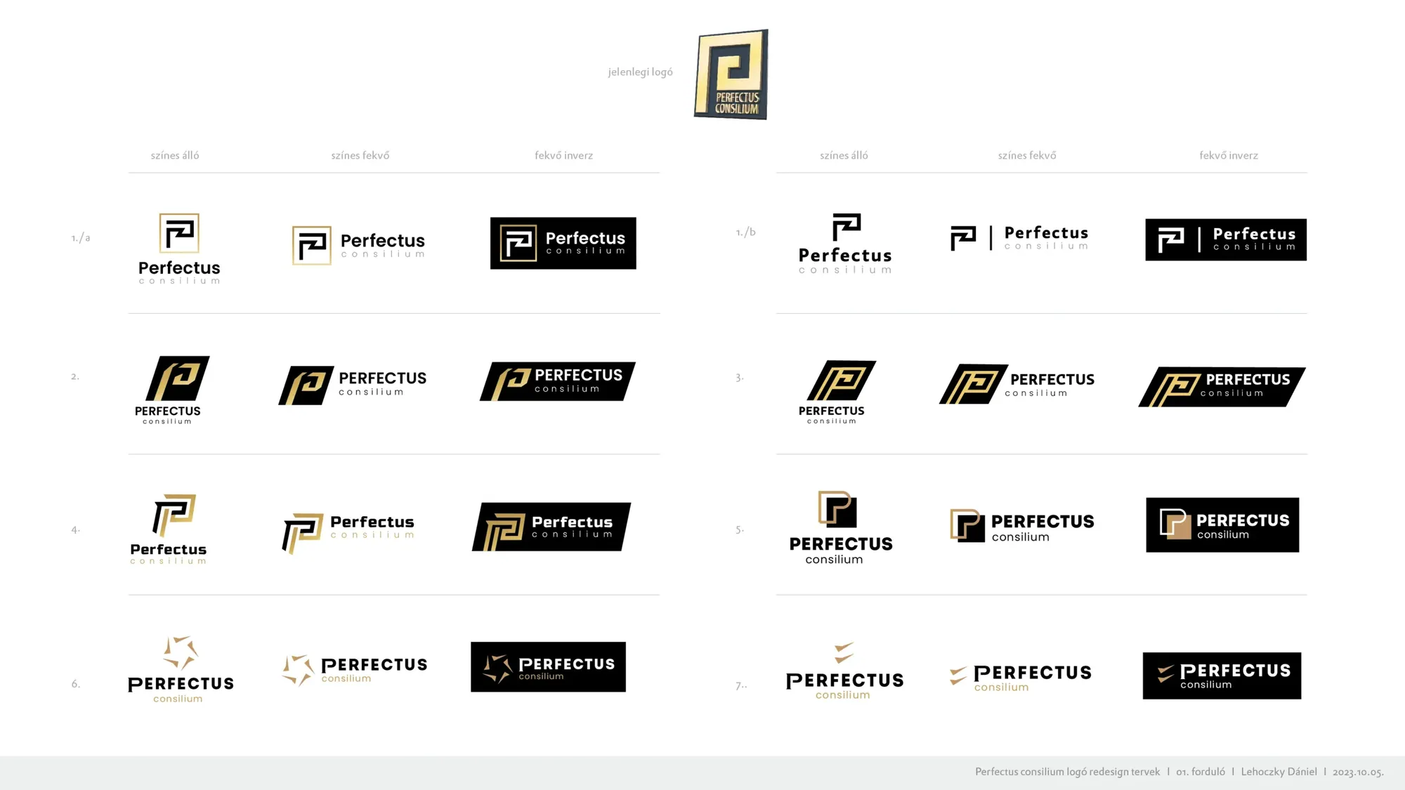 Perfectus Consilium: Drafts and logo designs