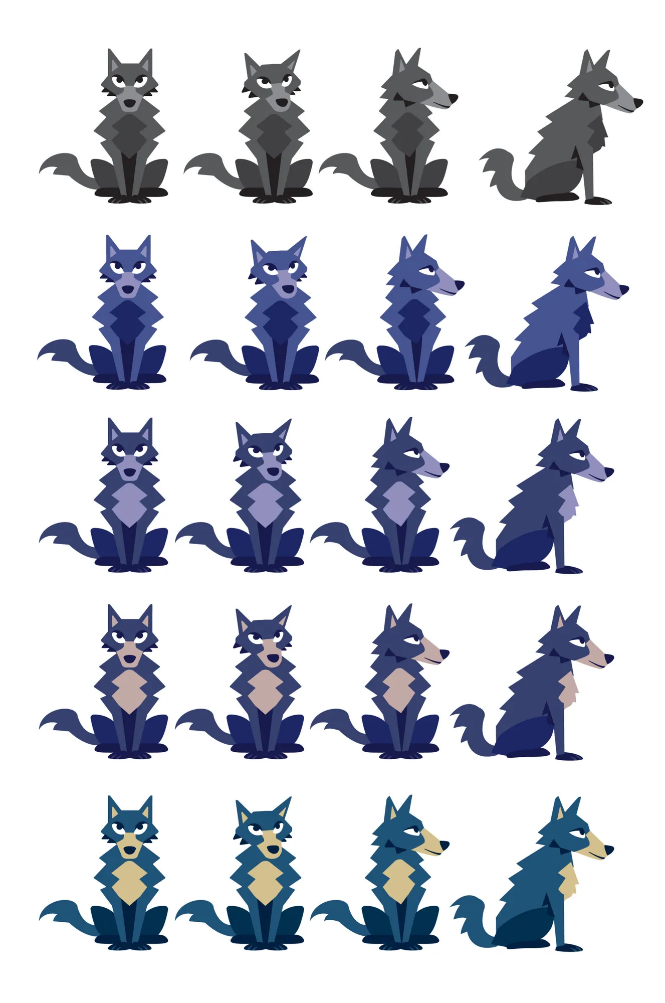 Wolf colour variations
